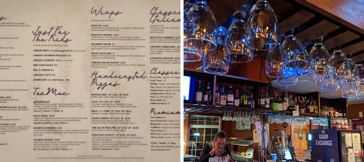 Grain Exchange Menu