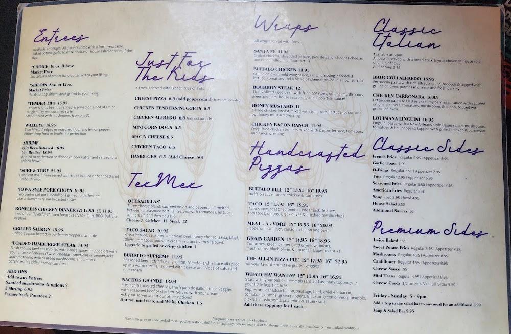 Grain Exchange Menu image 2